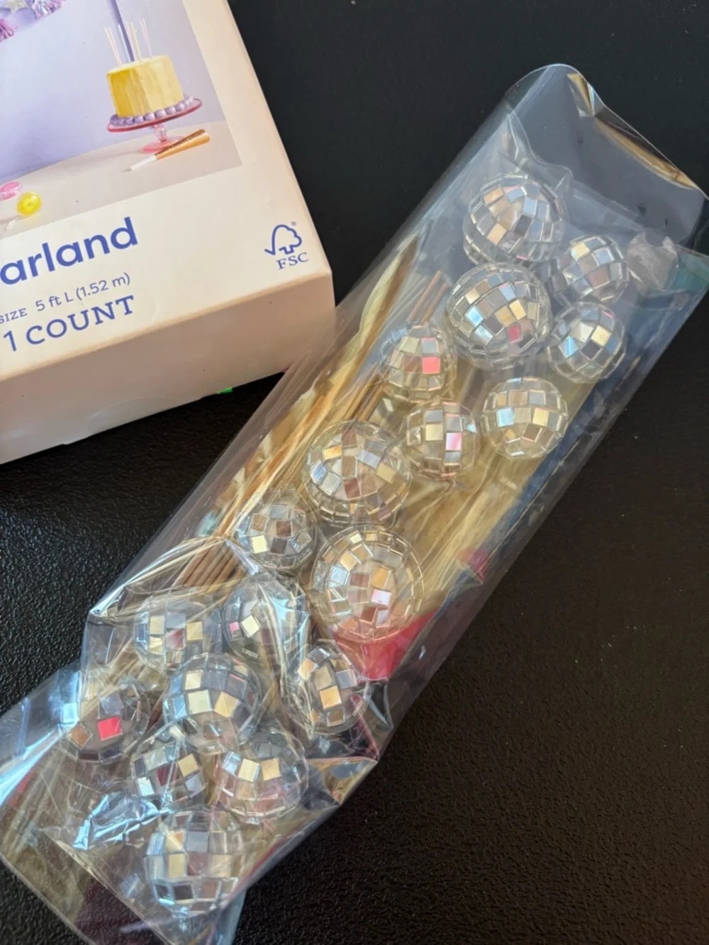Disco ball 18 pcs and  garland, 5ft long #party #disco #festival